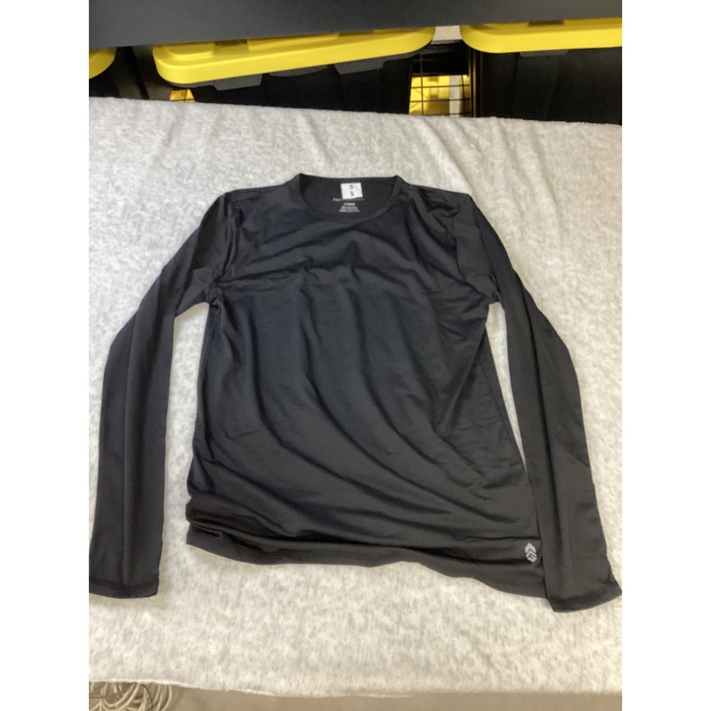 Free Country Womens Small Black Long Sleeve Performance Athletic Top Shirt Base